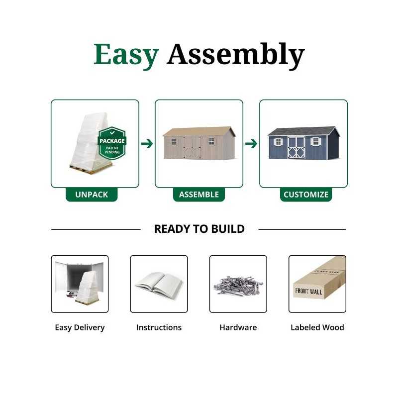 Little Cottage Co. Classic Workshop 12x18 Wood Storage Shed Kit (12x18 CWS-PC)