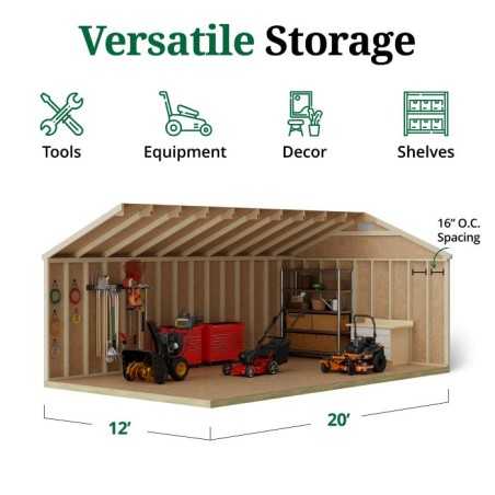 Little Cottage Co. Classic Workshop 12x20 Wod Storage Shed Kit (12x20 CWS-PC)