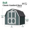 Little Cottage Co. Classic Gambrel 8x8 Wood Barn Shed Kit w/ 4' Sidewall (8x8 CGB-4-PC)