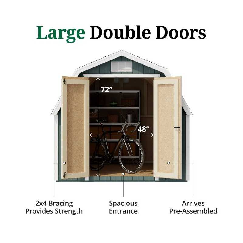 Little Cottage Co. Classic Gambrel 8x12 Wood Barn Shed Kit w/ 4' Sidewall (8x12 CGB-4-PC)