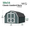 Little Cottage Co. Classic Gambrel 10x14 Wood Barn Shed Kit w/ 4' Sidewall (10x14 CGB-4-PC)