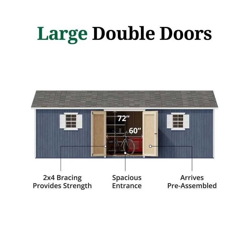 Little Cottage Co. Classic Workshop 12x24 Wood Storage Shed Kit (12x24 CWS-PC)