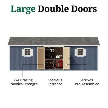 Little Cottage Co. Classic Workshop 12x24 Wood Storage Shed Kit (12x24 CWS-PC)