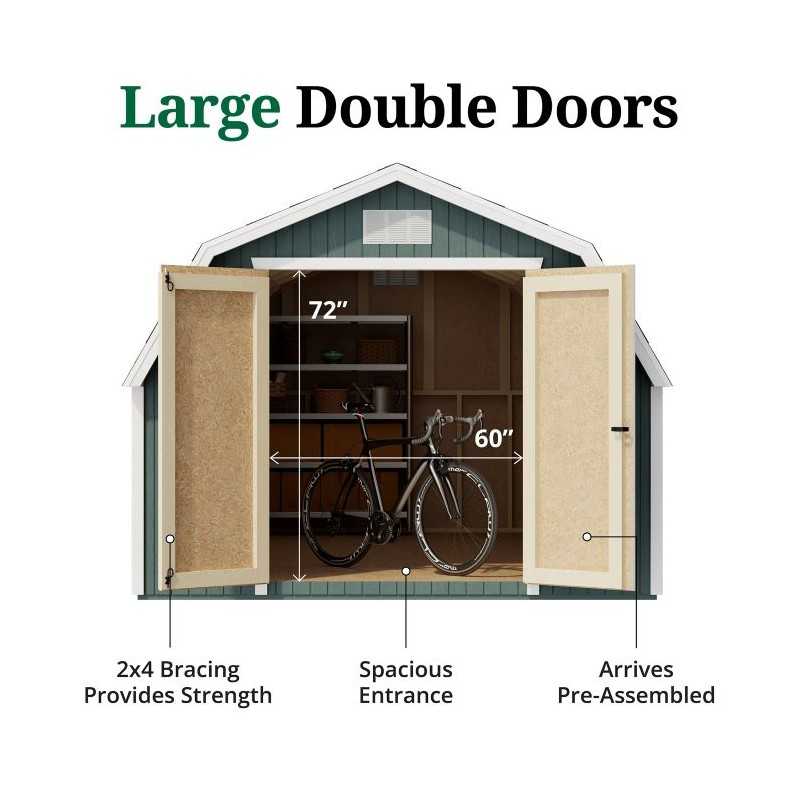 Little Cottage Co. Classic Gambrel 10x16 Wood Barn Shed Kit w/ 4' Sidewall (10x16 CGB-4-PC)