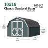 Little Cottage Co. Classic Gambrel 10x16 Wood Barn Shed Kit w/ 4' Sidewall (10x16 CGB-4-PC)