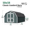 Little Cottage Co. Classic Gambrel 10x18 Wood Barn Shed Kit w/ 4' Sidewall (10x18 CGB-4-PC)