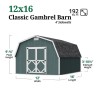 Little Cottage Co. Classic Gambrel 12x16 Wood Barn Shed Kit w/ 4' Sidewall (12x16 CGB-4-PC)