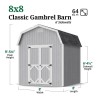 Little Cottage Co. Classic Gambrel 8x8 Wood Barn Shed Kit w/ 6' Sidewall (8x8 CGB-6-PC)