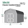 Little Cottage Co. Classic Gambrel 10x16 Wood Barn Shed Kit w/ 6' Sidewall (10x16 CGB-6-PC)