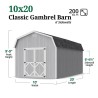 Little Cottage Co. Classic Gambrel 10x20 Wood Barn Shed Kit w/ 6' Sidewall (10x20 CGB-6-PC)