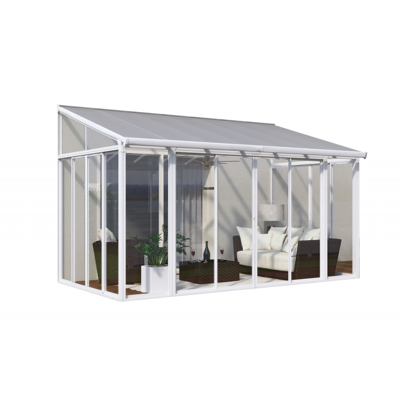 Palram 10x14 San Remo Patio Enclosure Kit w/ Screen Doors  - White  (HG9066) 