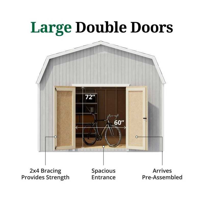 Little Cottage Co. Classic Gambrel 12x14 Wood Barn Shed Kit w/ 6' Sidewall (12x14 CGB-6-PC)