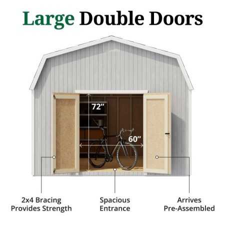 Little Cottage Co. Classic Gambrel 12x16 Wood Barn Shed Kit w/ 6' Sidewall (12x16 CGB-6-PC)