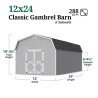 Little Cottage Co. Classic Gambrel 12x24 Wood Barn Shed Kit w/ 6' Sidewall (12x24 CGB-6-PC)