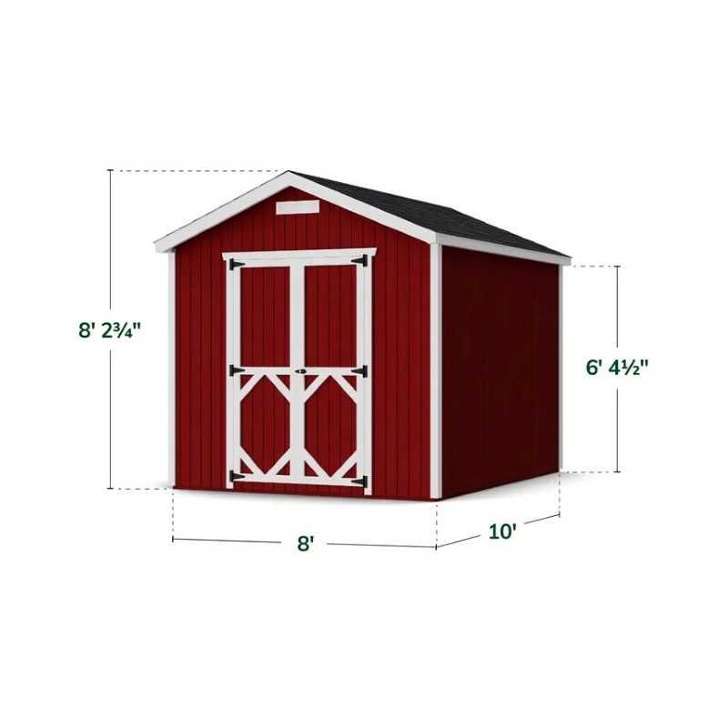 Little Cottage Co Classic Gable 8x10 Wood Storage Shed Kit (8x10 CGS-PC)