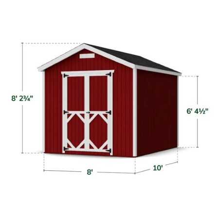 Little Cottage Co Classic Gable 8x10 Wood Storage Shed Kit (8x10 CGS-PC)