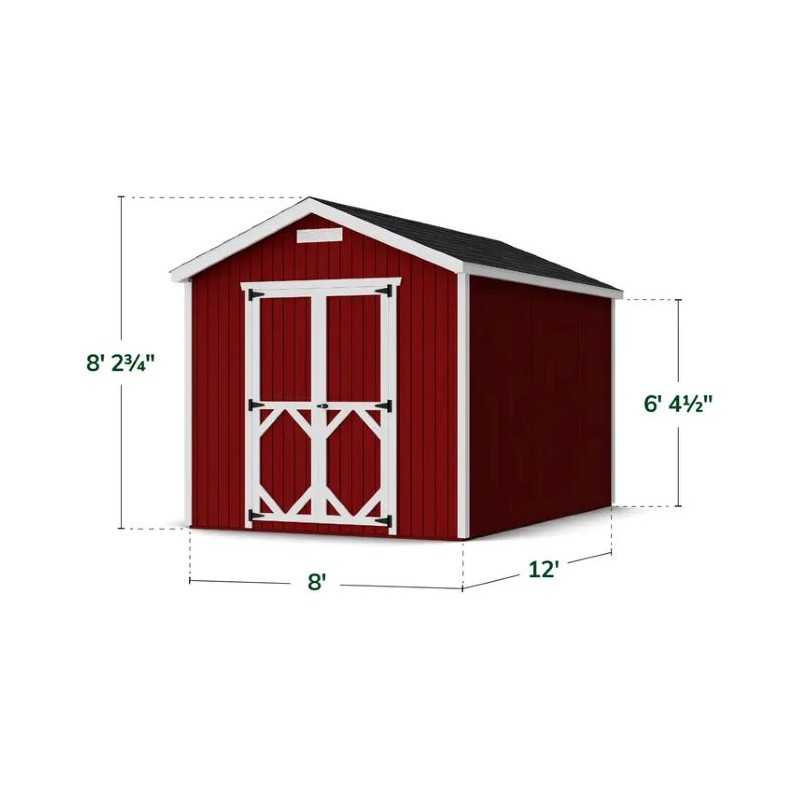 Little Cottage Co. Classic Gable 8x12 Wood Storage Shed Kit (8x12 CGS-PC)