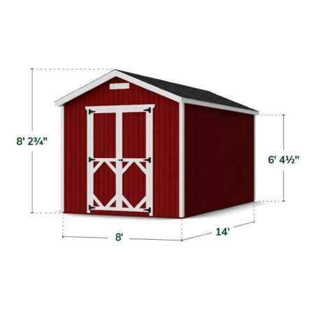 Little Cottage Co. Classic Gable 8x14 Wood Storage Shed Kit (8x14 CGS-PC)