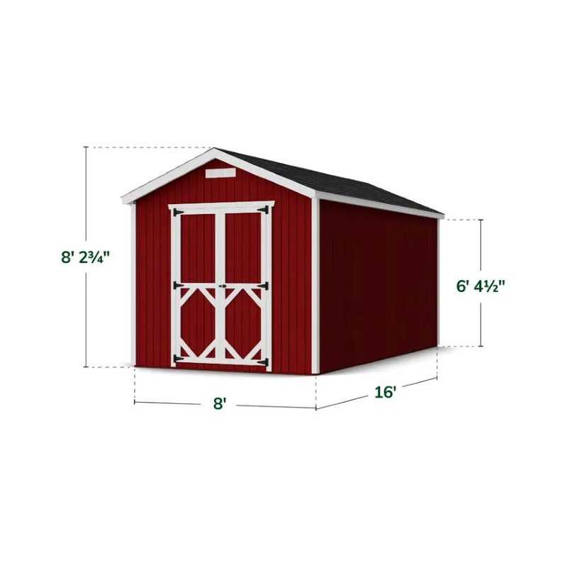 Little Cottage Co Classic Gable 8x16 Storage Shed Kit (8x16 CGS-PC)
