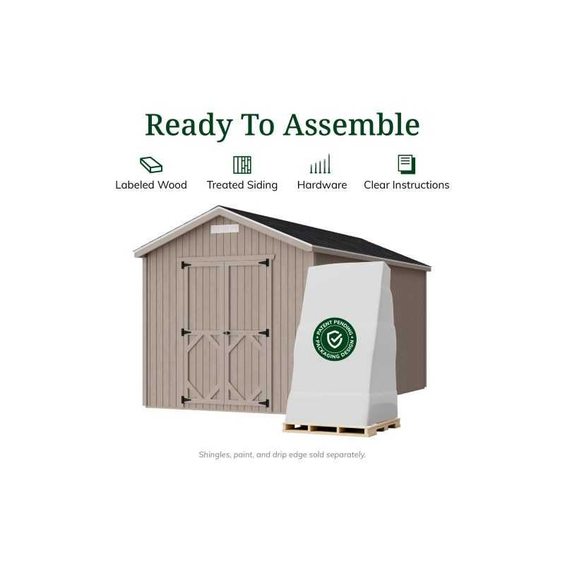 Little Cottage Co Classic Gable 8x16 Storage Shed Kit (8x16 CGS-PC)