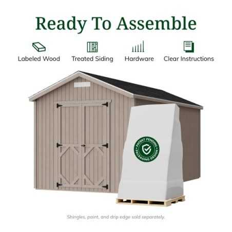 Little Cottage Co Classic Gable 8x16 Storage Shed Kit (8x16 CGS-PC)