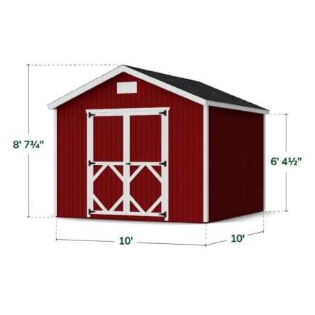 Little Cottage Co. Classic Gable 10x10 Wood Storage Shed Kit (10x10 CGS-PC)
