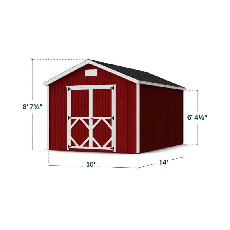 Little Cottage Co. Classic Gable 10x14 Wood Storage Shed Kit (10x14 CGS-PC)