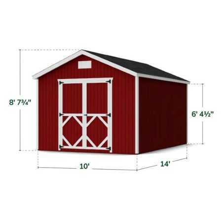Little Cottage Co. Classic Gable 10x14 Wood Storage Shed Kit (10x14 CGS-PC)