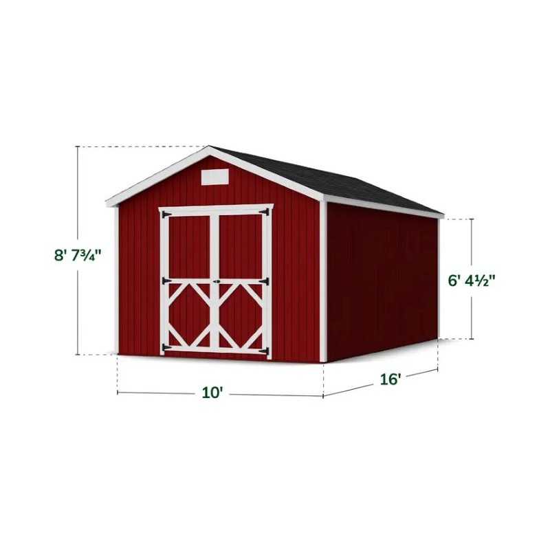 Little Cottage Co. Classic Gable 10x16 Wood Storage Shed Kit (10x16 CGS-PC)