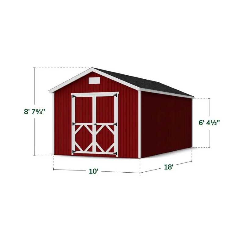 Little Cottage Co. Classic Gable 10x18 Wood Storage Shed Kit (10x18 CGS-PC)