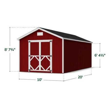 Little Cottage Co. Classic Gable 10x20 Wood Storage Shed Kit (10x20 CGS-PC)