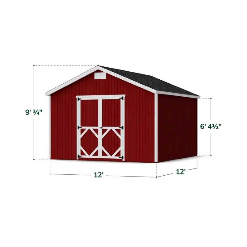 Little Cottage Co. Classic Gable 12x12 Wood Storage Shed Kit (12x12 CGS-PC)