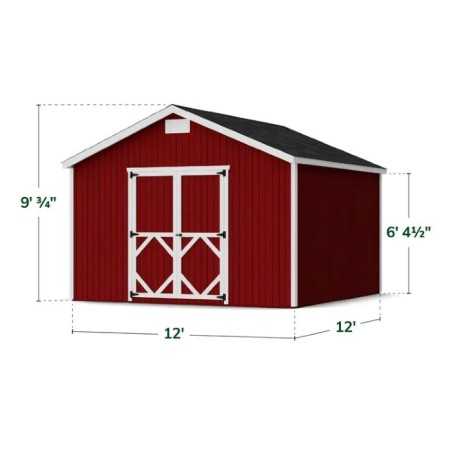 Little Cottage Co. Classic Gable 12x12 Wood Storage Shed Kit (12x12 CGS-PC)