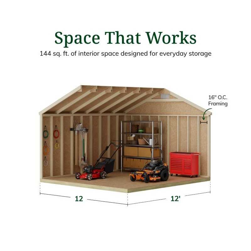 Little Cottage Co. Classic Gable 12x12 Wood Storage Shed Kit (12x12 CGS-PC)