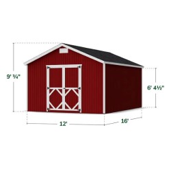 Little Cottage Co Classic Gable 12x16 Storage Shed Kit (12x16 CGS-PC)