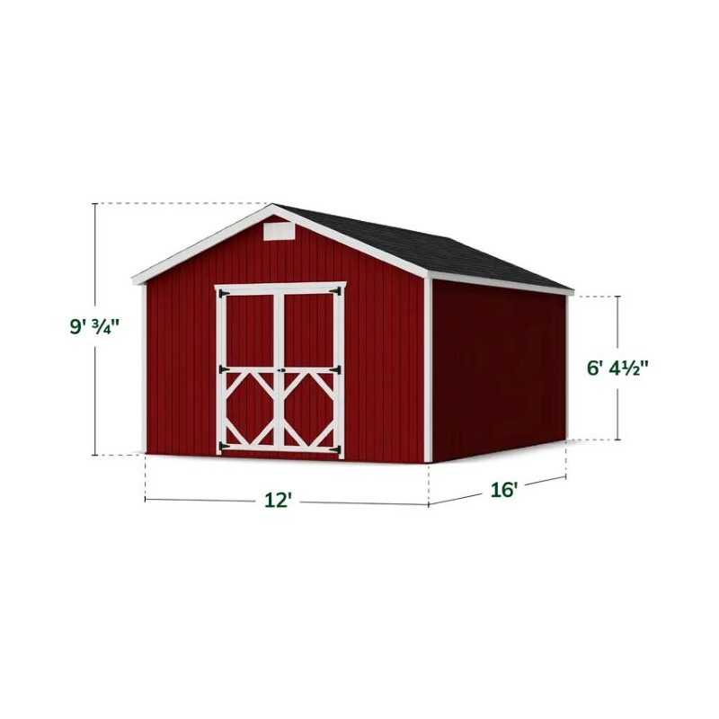 Little Cottage Co. Classic Gable 12x16 Wood Storage Shed Kit (12x16 CGS-PC)