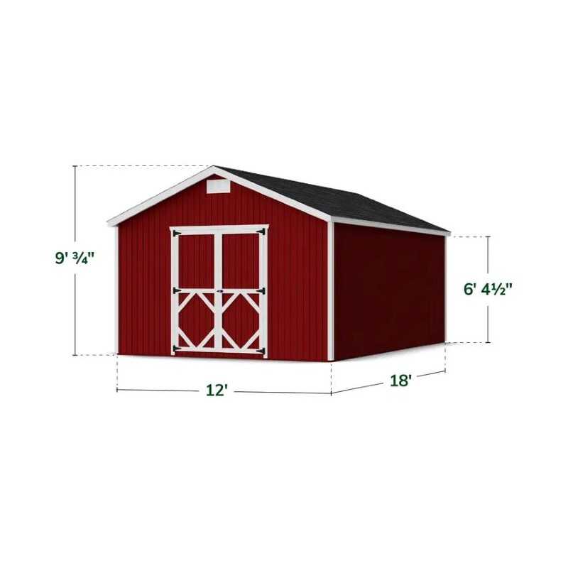 Little Cottage Co. Classic Gable 12x18 Wood Storage Shed Kit (12x18 CGS-PC)