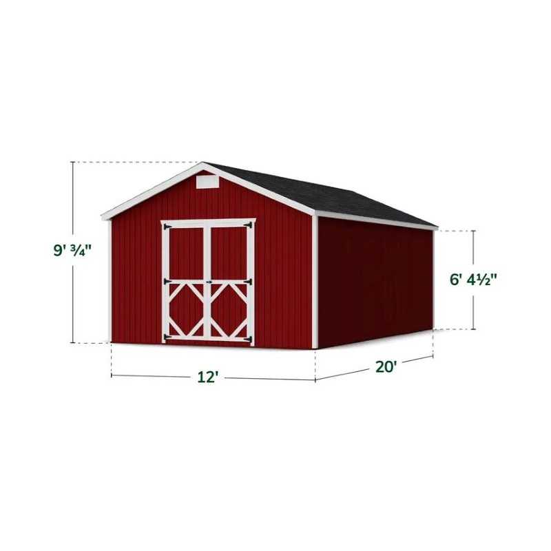 Little Cottage Co. Classic Gable 12x20 Wood Storage Shed Kit (12x20 CGS-PC)