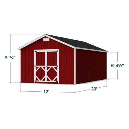 Little Cottage Co. Classic Gable 12x20 Wood Storage Shed Kit (12x20 CGS-PC)