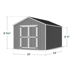 Little Cottage Co. 10x14 Value Gable Wood Shed Kit (10x14-VGS-PC)