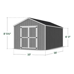 Little Cottage Co. 10x16 Value Gable Wood Shed Kit (10x16-VGS-PC)