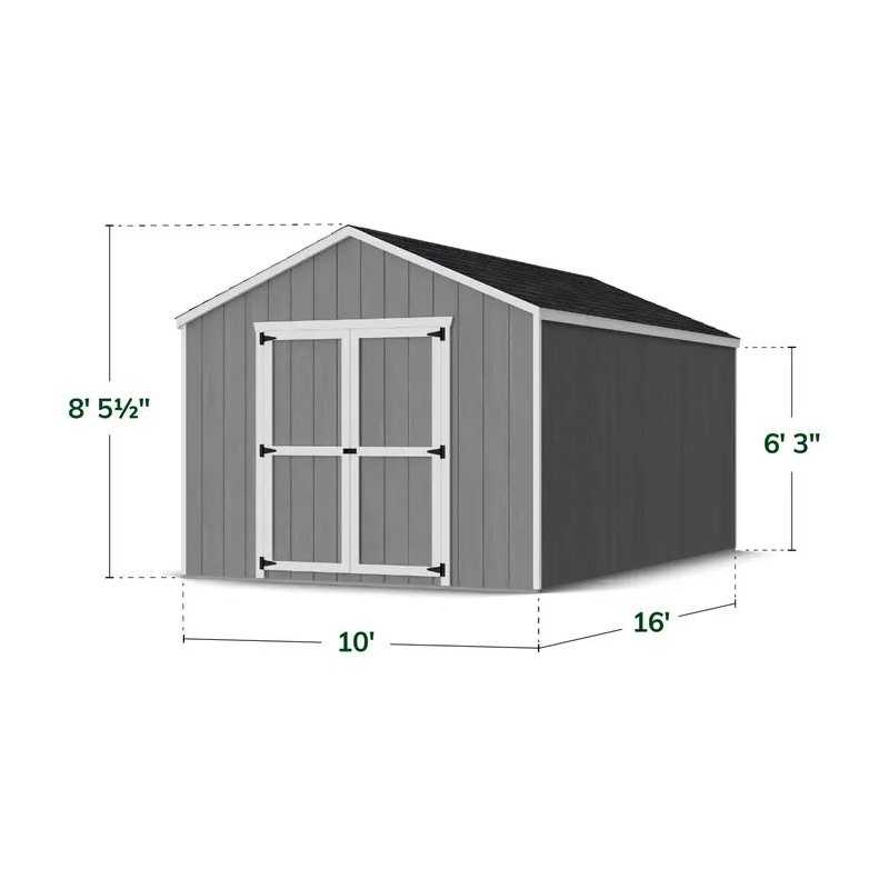 Little Cottage Co. 10x16 Value Gable Wood Shed Kit (10x16-VGS-PC)