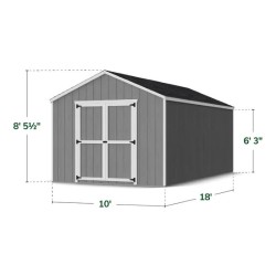 Little Cottage Co. 10x18 Value Gable Wood Shed Kit (10x18-VGS-PC)