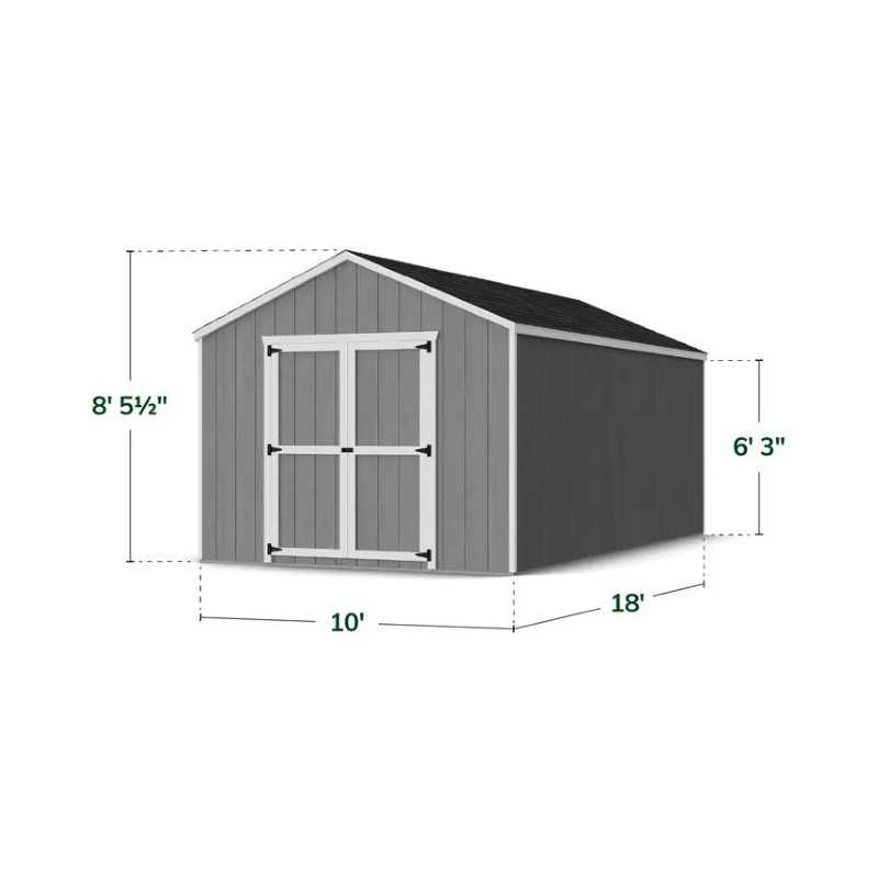 Little Cottage Co. 10x18 Value Gable Wood Shed Kit (10x18-VGS-PC)