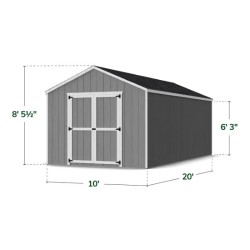 Little Cottage Co. 10x20 Value Gable Wood Shed Kit (10x20-VGS-PC)