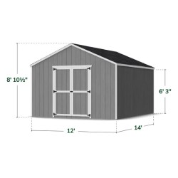 Little Cottage Co. 12x14 Value Gable Wood Shed Kit  (12x14-VGS-PC)