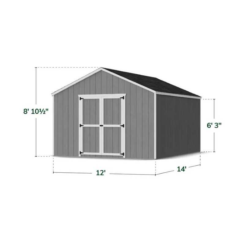 Little Cottage Co. 12x14 Value Gable Wood Shed Kit  (12x14-VGS-PC)