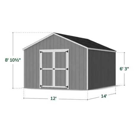 Little Cottage Co. 12x14 Value Gable Wood Shed Kit  (12x14-VGS-PC)