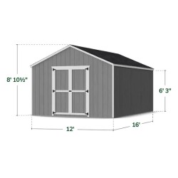 Little Cottage Co. 12x16 Value Gable Wood Shed Kit (12x16-VGS-PC)