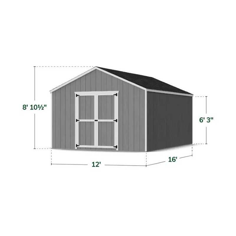Little Cottage Co. 12x16 Value Gable Wood Shed Kit (12x16-VGS-PC)